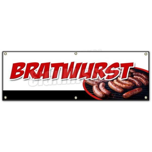 Bratwurst Banner Heavy Duty 13 Oz Vinyl with Grommets Single Sided